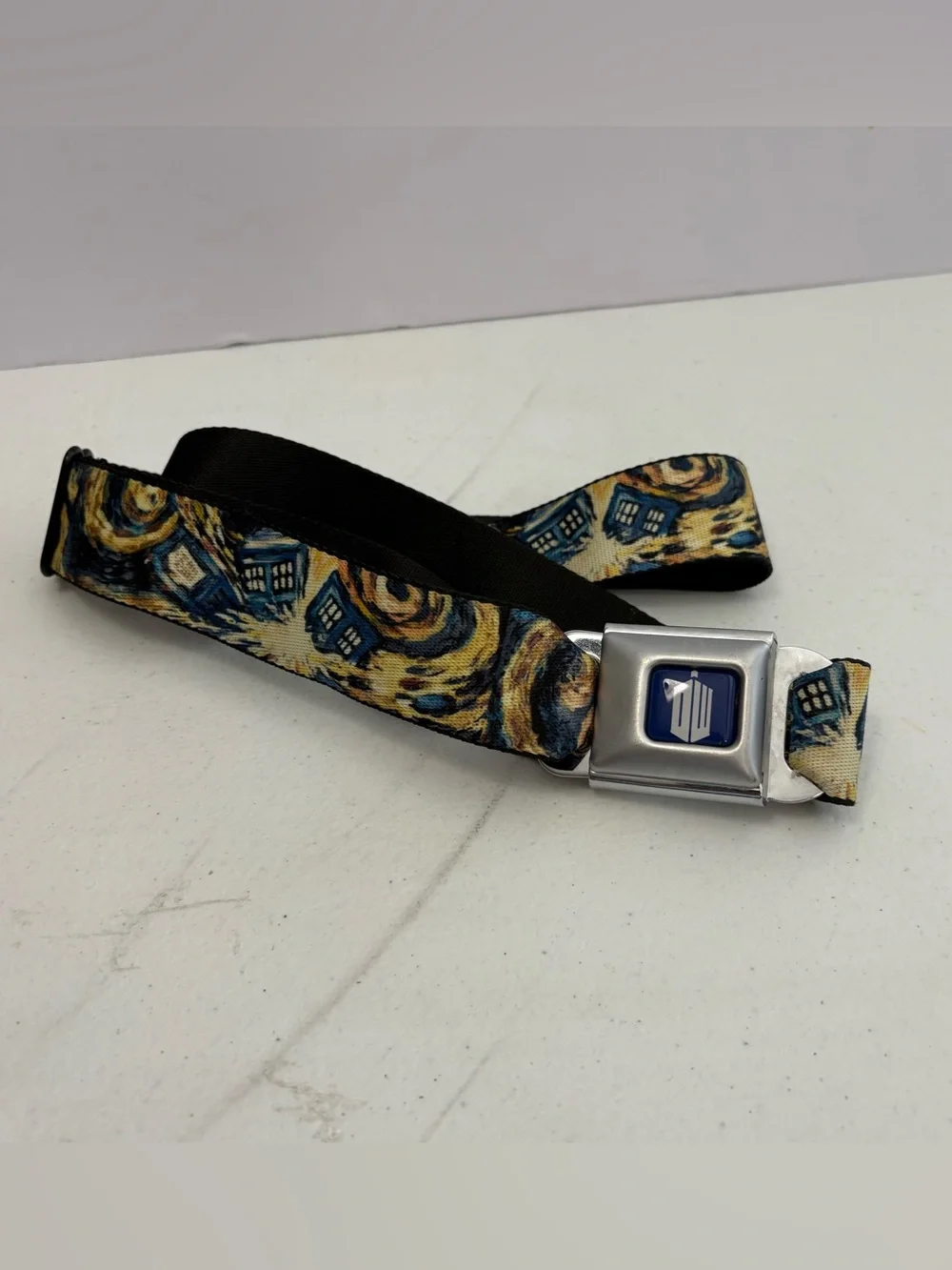 Buckle Down Seatbelt Belt Unisex Doctor Who Blue Nylon Metal Buckle Sci-Fi Booth
